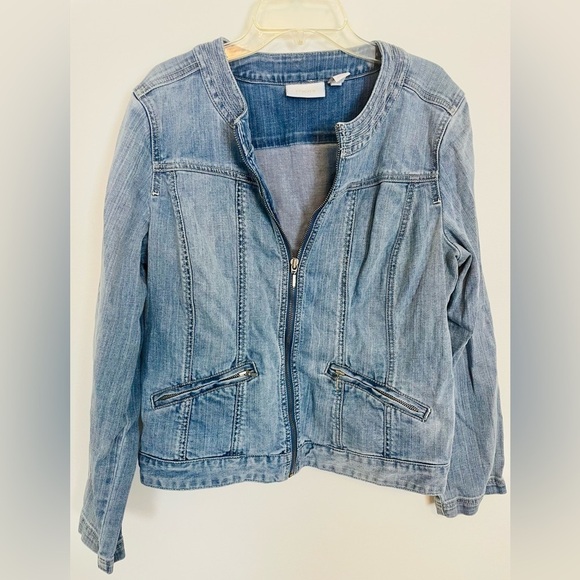 Chicos Jean jacket Size 1 - Picture 3 of 6